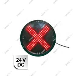 Feu à LED croix rouge, 24VDC, 200mm