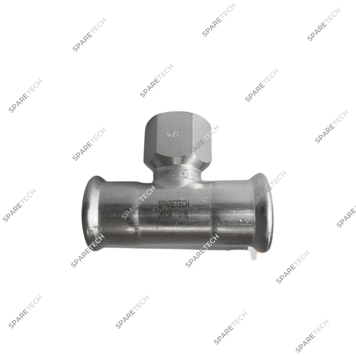 Raccord T inox à sertir  D28+F3/4"