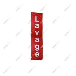 Bannière rouge inscription "LAVAGE" 4x1m
