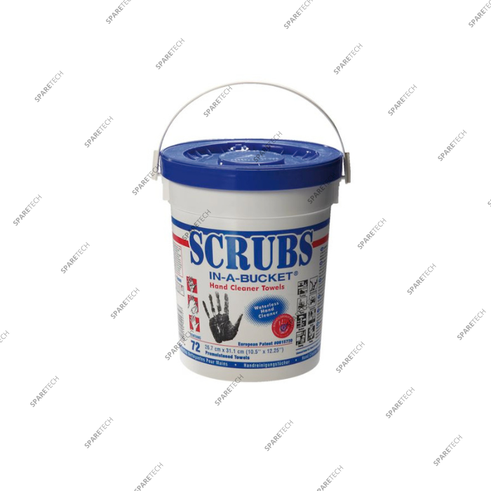 Seau de 72 lingettes SCRUBS pour les mains