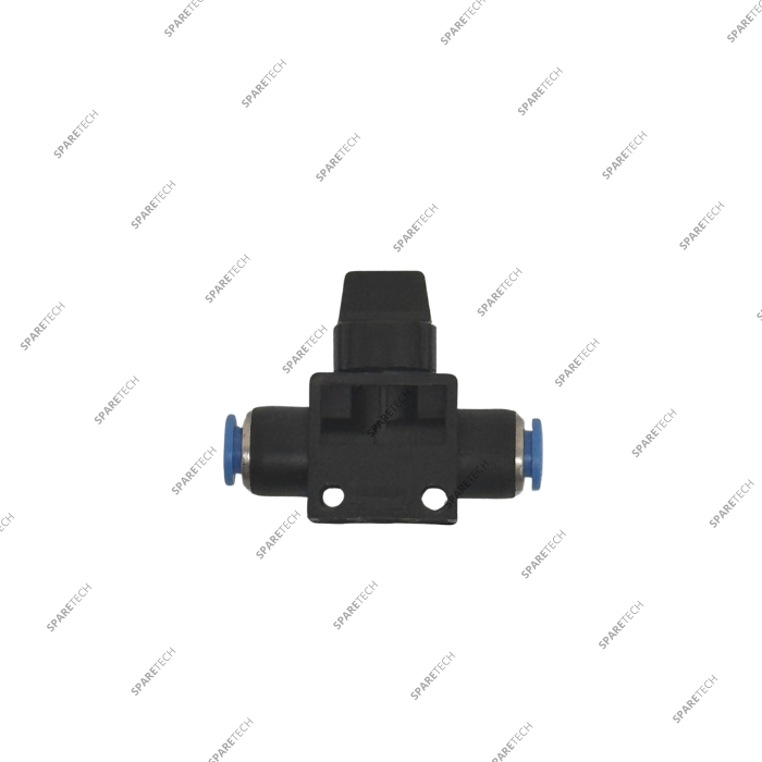 Connexion droite PBT 06-06mm avec vanne d'arrêt