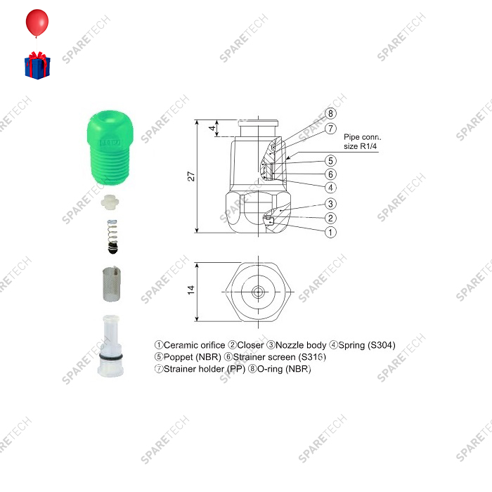 Buse pour parfumeur M1/4" 80.125