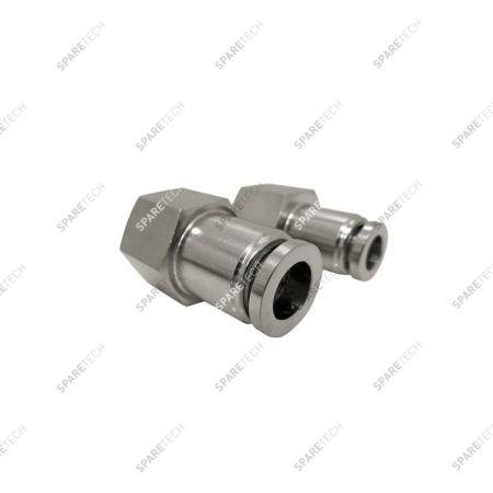 Raccord instantané droit, inox, M1/4" pour tuyau 10-12mm