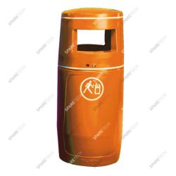 Poubelle PE orange 90L. livrée sans seau intérieur RAL2004 