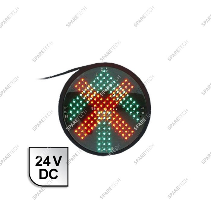 Feu à LED flèche verte + croix rouge 24VDC D.200mm