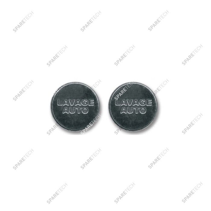 Jeton laiton nickelé 20.5x2.1mm "LAVAGE AUTO" (lot par 100)