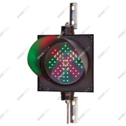 Coffret 1 feu flèche verte + croix rouge, 220V, 25 X 25cm