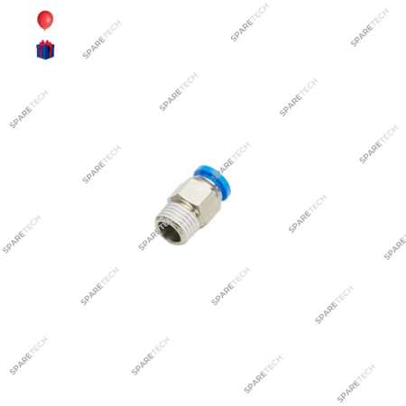 Raccord instantané droit, laiton nickelé, M1/4" pour tuyau 6-8mm