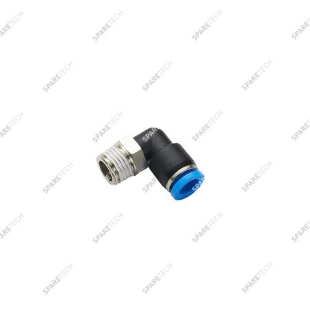Coude PT + laiton nickelé, M1/2"  pour tuyau 10-12mm