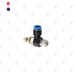 Régulateur de débit PP + laiton nickelé, M1/4" G pour tuyau 4-6mm