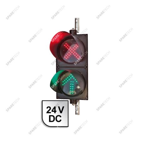 Coffret double croix rouge + flèche verte 50x25 D200mm 24VDC