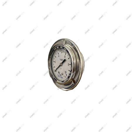 Manomètre axial inox à collerette  0-10 bar M1/4", D.60mm