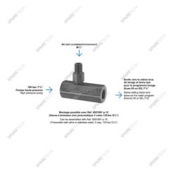 Injecteur inox FOAMJET FF3/8", M1/4" pour l'entrée d'air