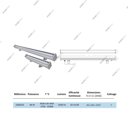 Rampe LED RGB 48W IP66 220V 