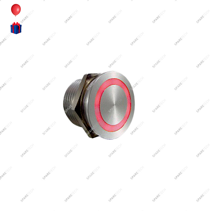 Bouton PIEZO RGB à collerette LED, 24VDC, 22mm IP68