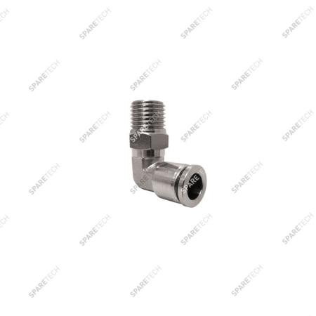 Coude, inox, M1/4" pour tuyau 6-8mm