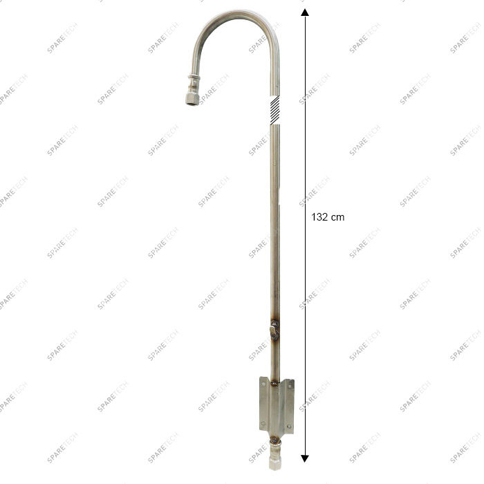 Crosse inox 132cm, FF1/2" (support de tuyau), droite