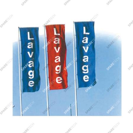 Bannière rouge inscription "LAVAGE" 4x1m pour potence