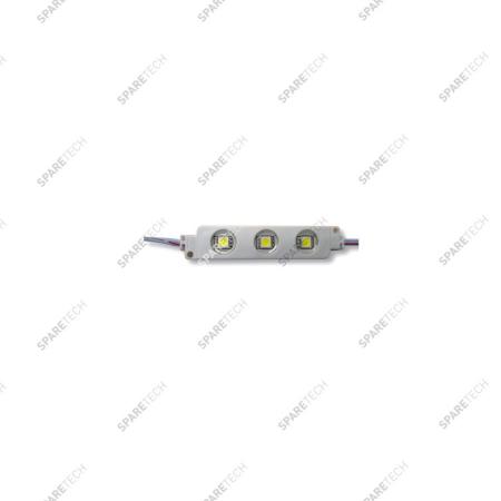 Module 3 LED blanc 12VDC, 40 lumens, IP65, modèle générique, 0,6W