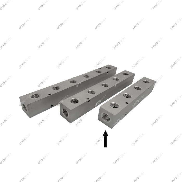 Rampe de distribution inox 4 sorties, 2 entrées F1/2"