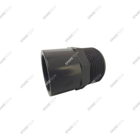 Raccord gris PVC pour vanne à manchon DN40