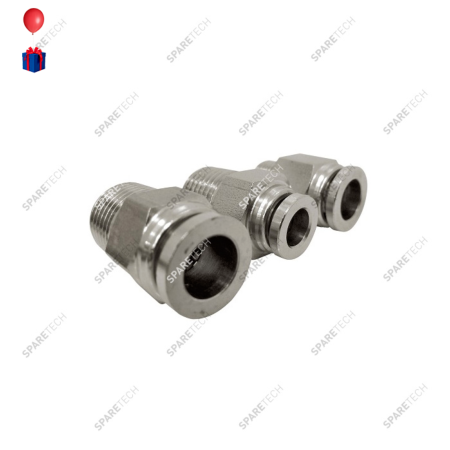 Raccord instantané droit, inox, M1/4" pour tuyau 10-12mm