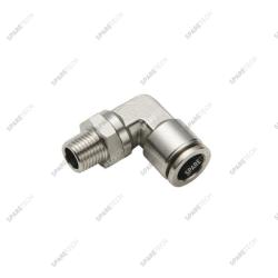 Coude, inox, M1/4" pour tuyau 4-6mm