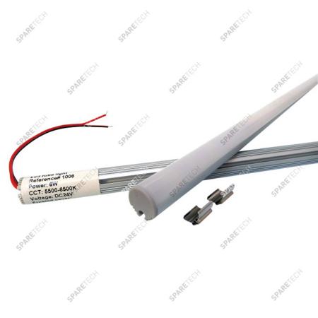 Mini tube LED 520mm, D.15mm ,24VDC, 6W, 5500-6500K + 1.60m de câble