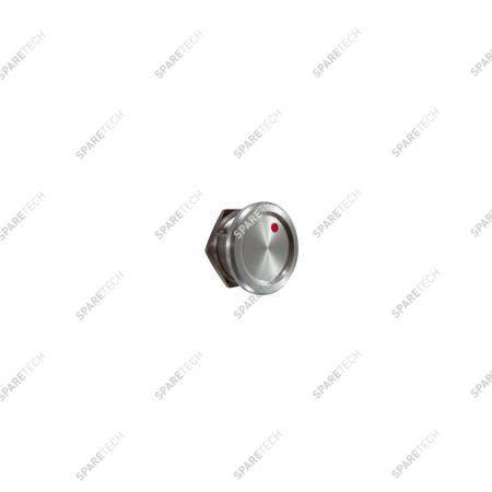 Bouton PIEZO aluminium à LED rouge, 24VDC, 22mm IP68
