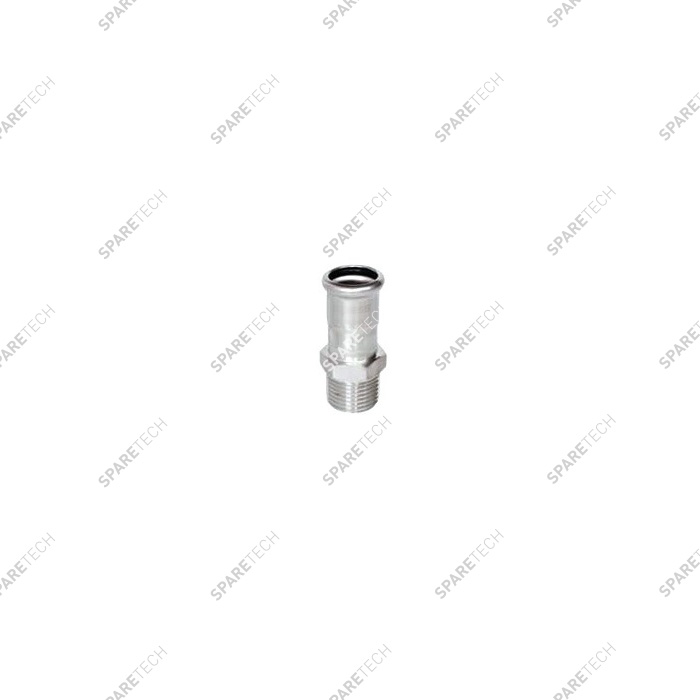 Raccord inox à sertir D22+M1"