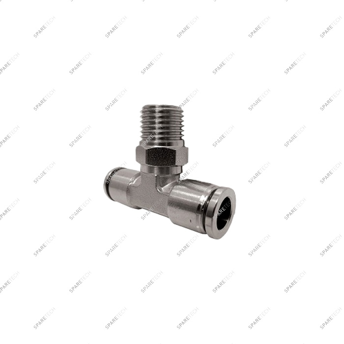 Raccord T, inox, M1/4" pour tuyaux 6-8mm